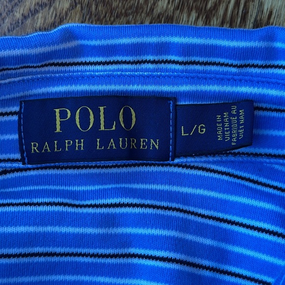 Polo Ralph Lauren Blue Striped Shirt, Size Large - Picture 5 of 7